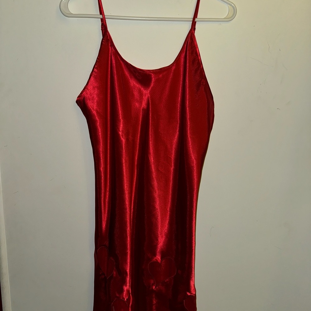 Kathy Ireland Vibrant Red Satin Dress